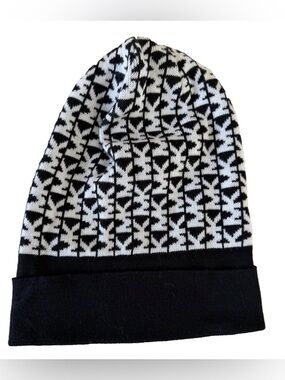 Michael Kors “MK” Black and White Knit Beanie